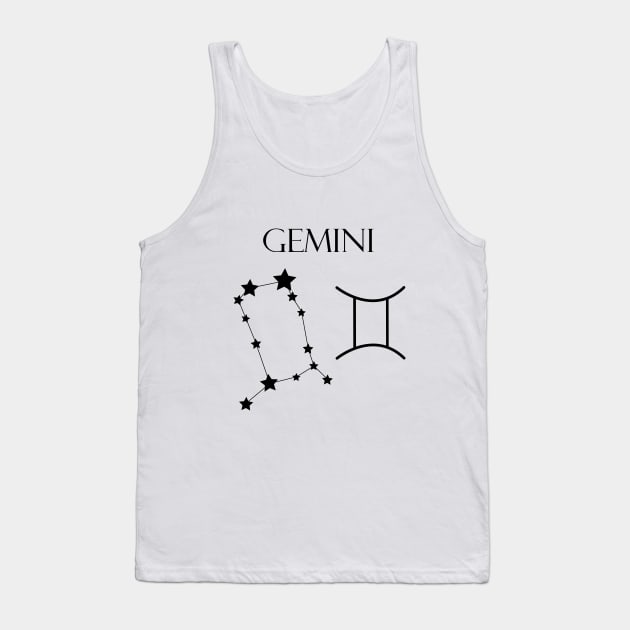 Gemini Zodiac Horoscope Constellation Sign Tank Top by MikaelSh